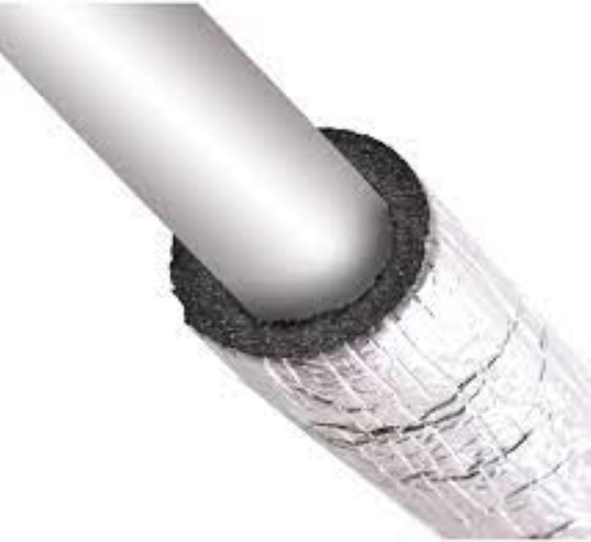 48/10 mm Polietilen Alüminyum Folyolu İzole Boru 4 metre (2 Metre 2 Adet)
