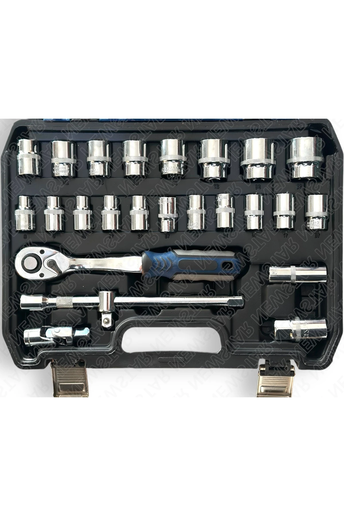 Tam Profesiyonel Germany 72 Diş Eğik Cırcır 37 Parça Lokma Takımı Oto Tamirci Tam Set 1/2