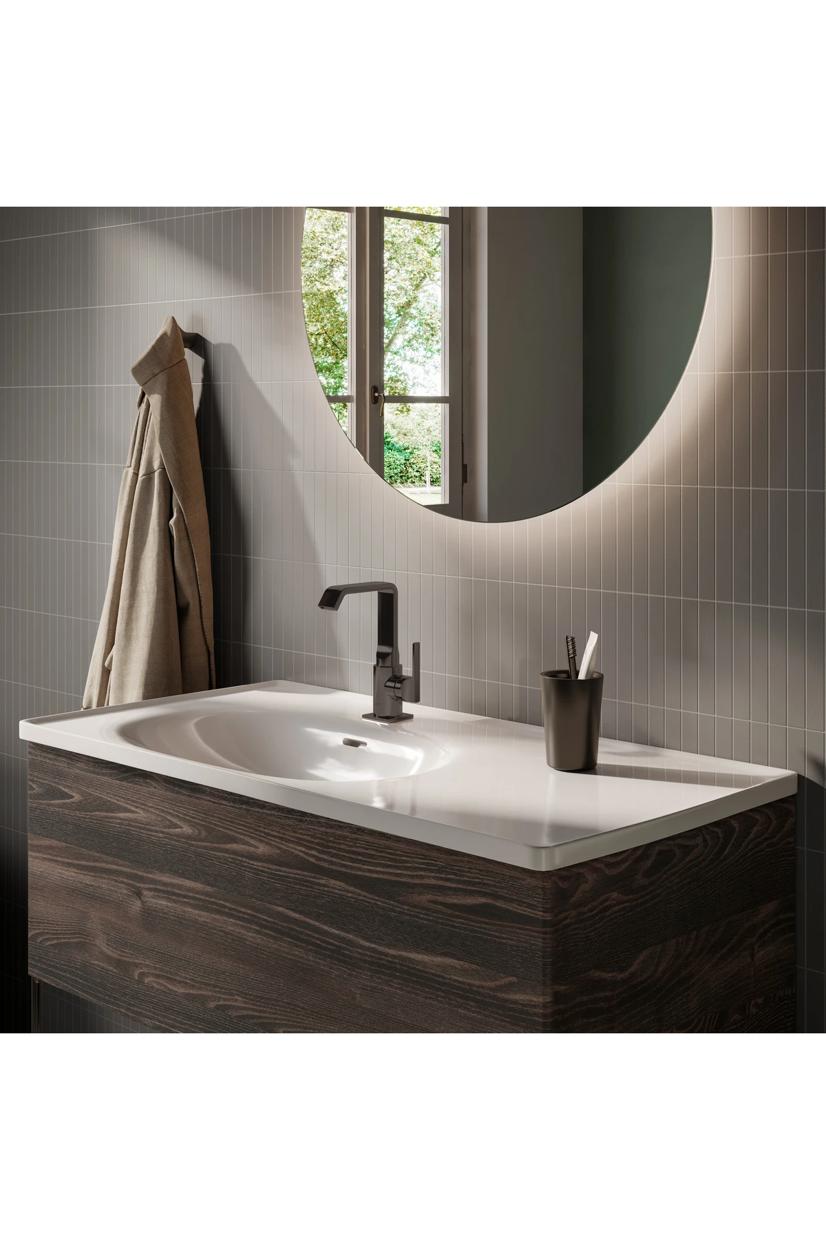 Suit A4261639 Lavabo Bataryası Yandan, Parlak Siyah