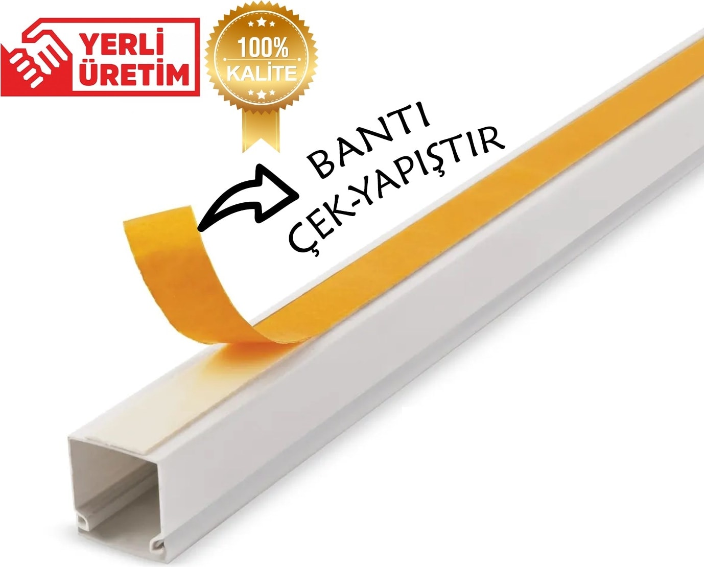 Extra Kendinden Yapışkanlı Açık Kahve Kablo Kanalı 12X12 1 Metre