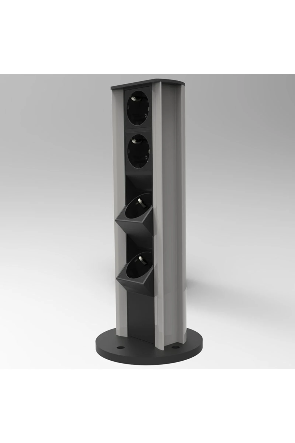 Kule Tipi Dikey Bürotik Blok Priz ( 4 Prizli Kablolu Hazır )