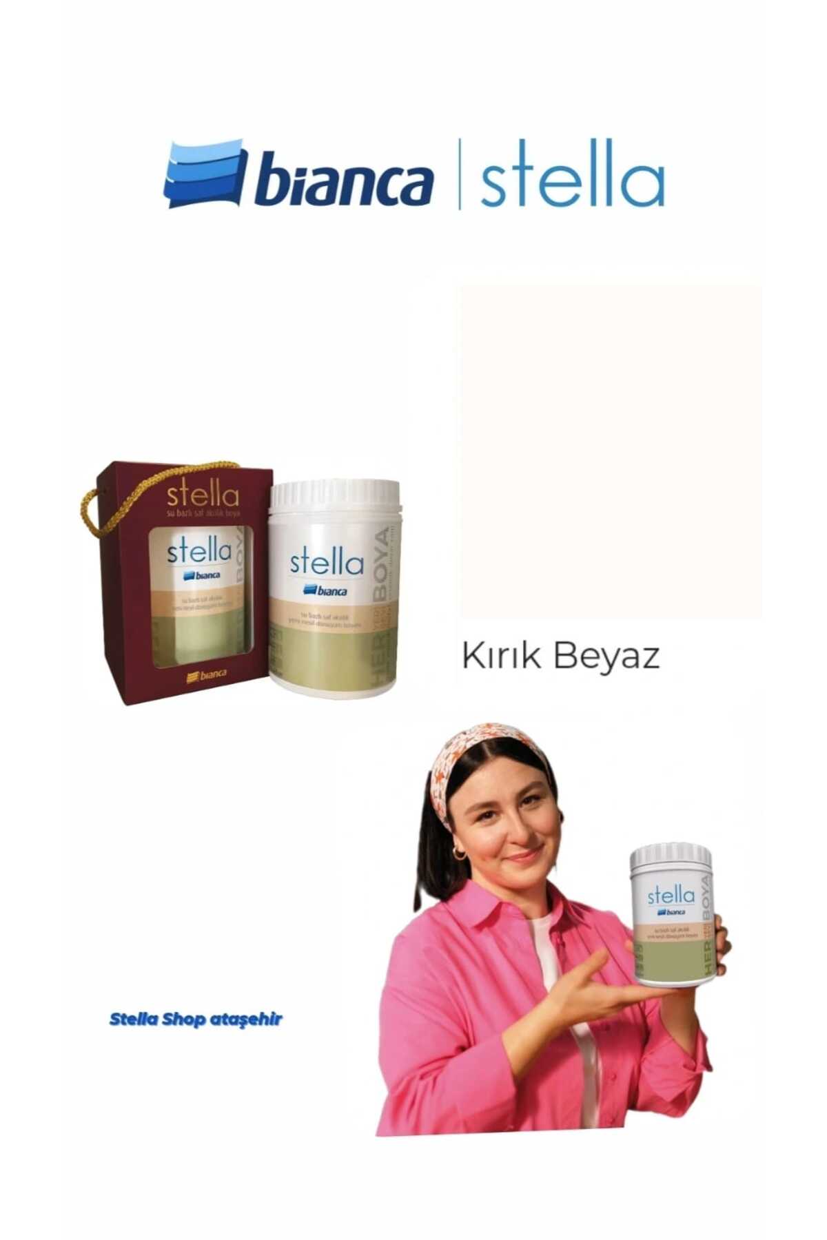 Stella Su Bazlı Saf Akrilik Boya 500ml - Kırık Beyaz