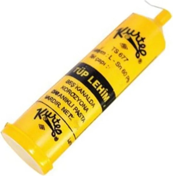 Kurtel Tüp Lehim 60/40 1,2 mm - 60 Kalay 40 Kurşun 1.2 mm Pastalı Tüp Lehim 25 Gram