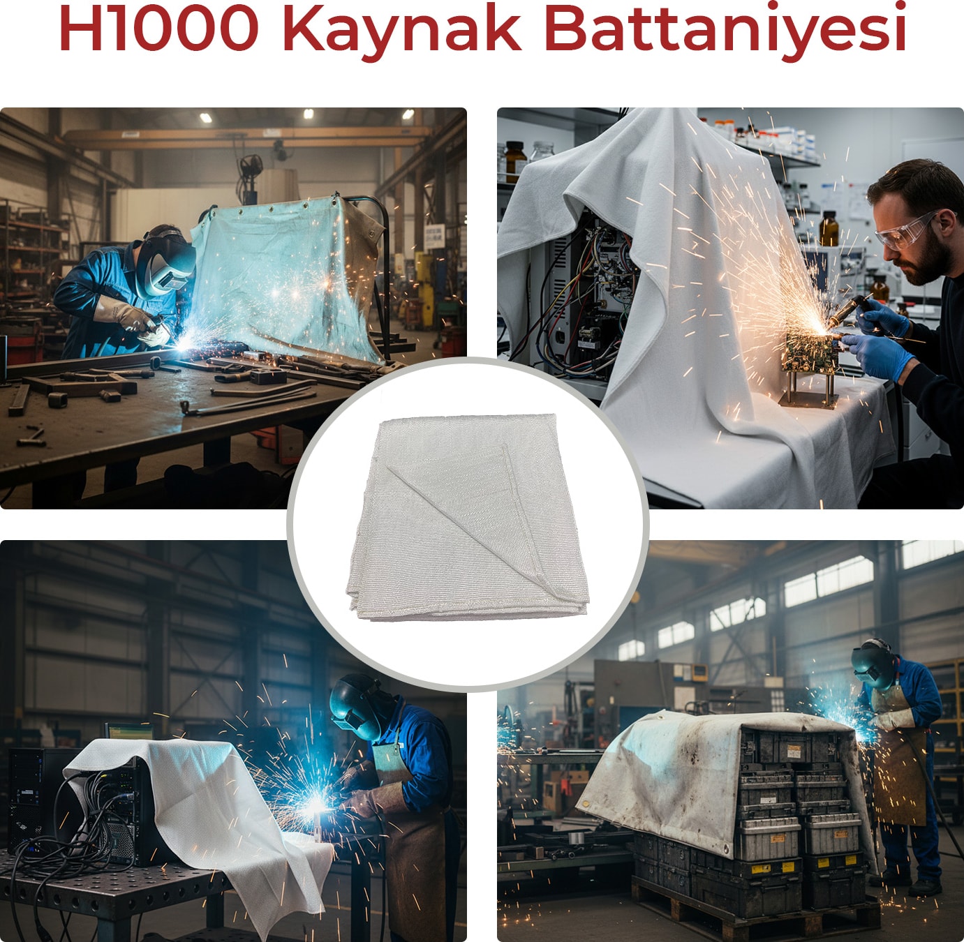 Kaynak Battaniyesi H1000 – Cam Elyaf, 1,5mm Kalınlıkta