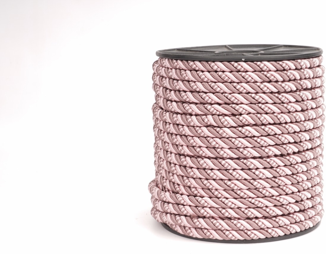 Polyester Kordon İp 10mm 50metre- Kestane / Pembe
