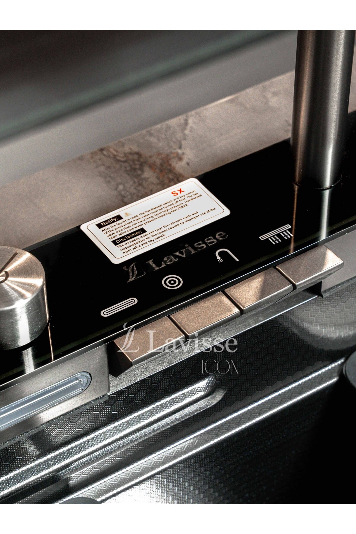 Icon Piyano Tuşlu Akıllı Eviye, Işıklı Honeycomp Çizilmez Fonksiyonlu Teknolojik Mutfak Evyesi