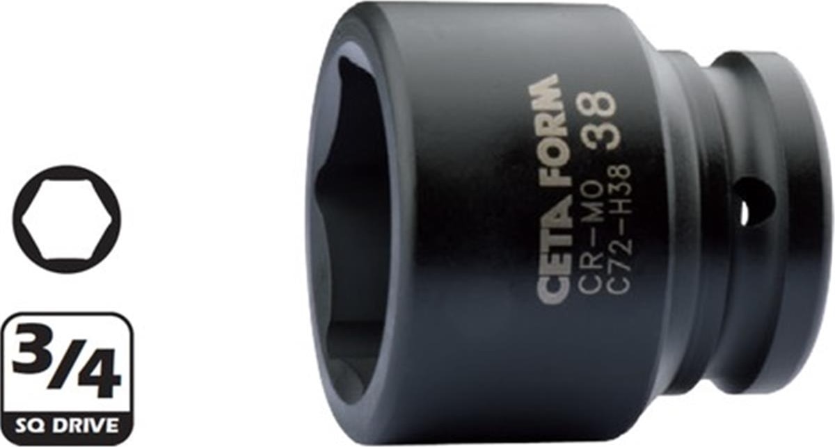 3/4"6 Köşe Havalı Lokma Anahtar-38 mm C72-H38