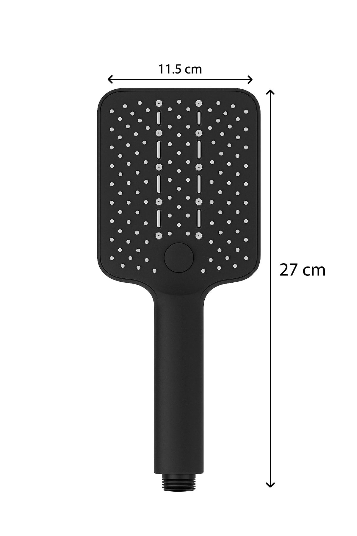 Vera Siyah Kare Duş Başlığı , Yapışkan Mafsal ve Siyah Duş Hortumu Duş Sistemi