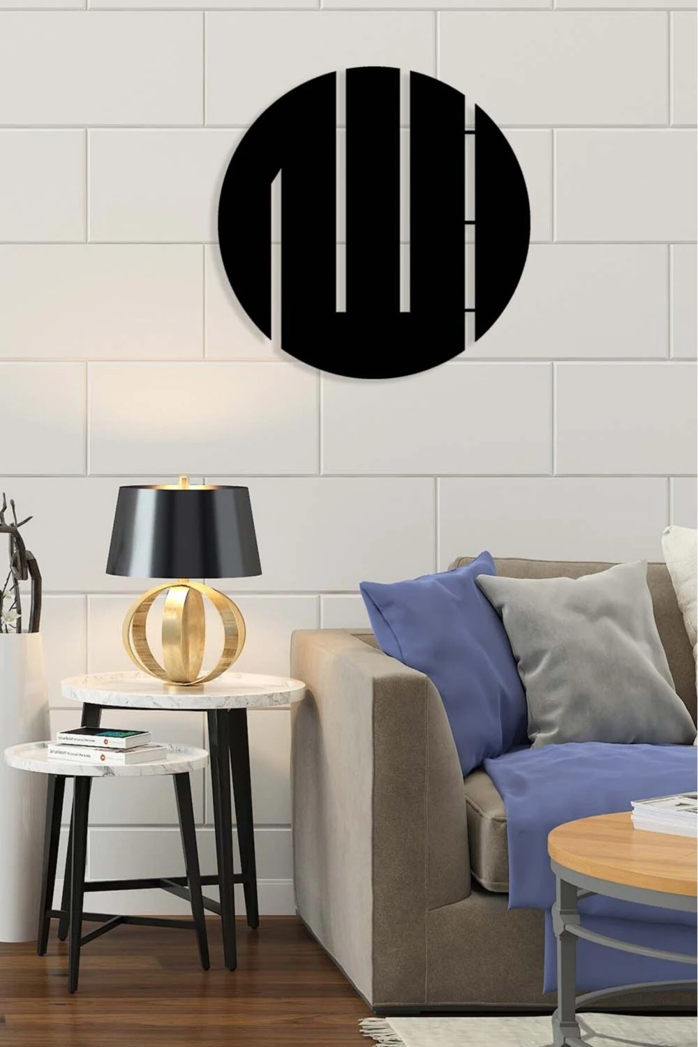 -Allah Islami Metal Tablo - Islami Ev Dekorasyonu - Dini Duvar Tabloları - 50 X 50 - Cm - Sıyah-Islm-020