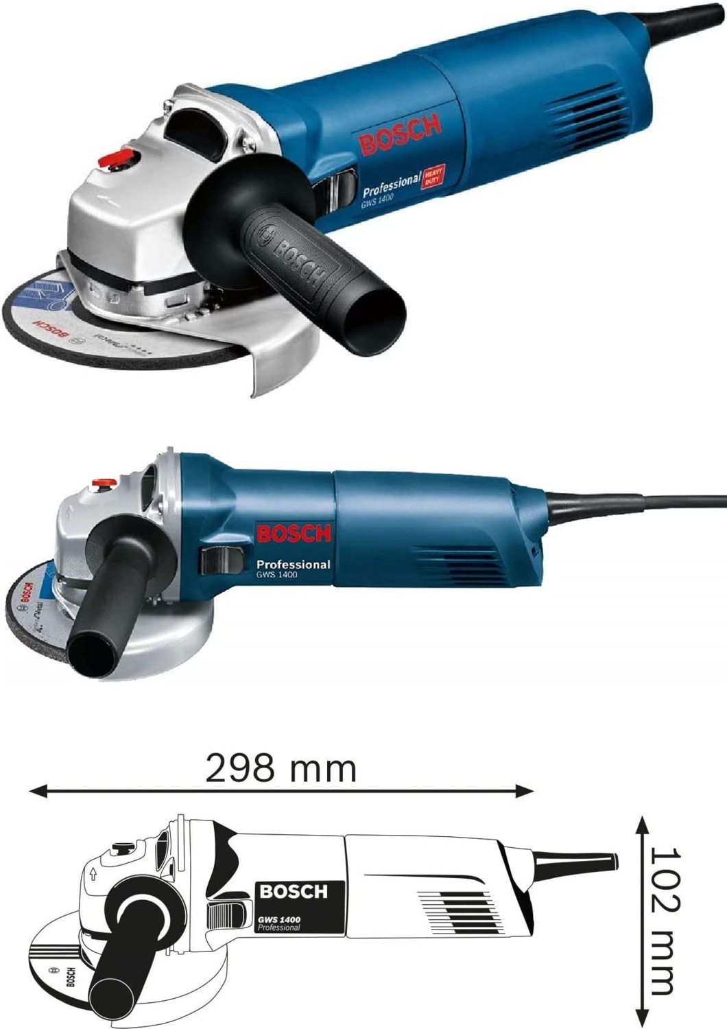 BOSCH Gws 1400 Profesyonel Açılı Avuç Taşlama Makinesi 125 mm Disk 0601824804