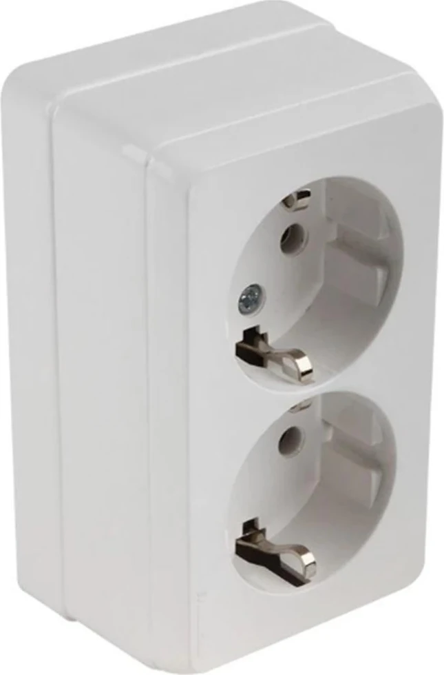 Mutlusan Bron Sıva Üstü Ikili Topraklı Priz Beyaz (2160 202 0201)