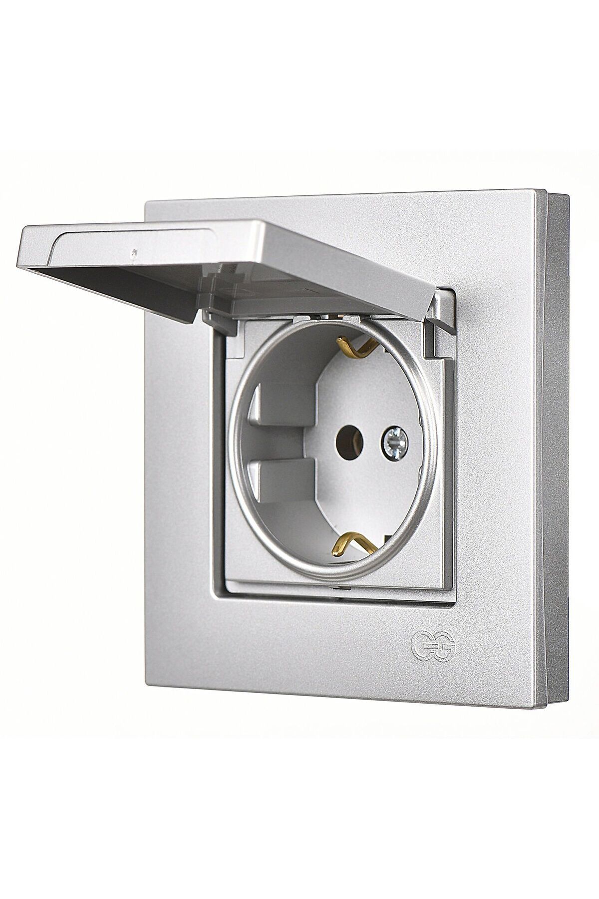 Eqona Gümüş Kapaklı Topraklı Priz