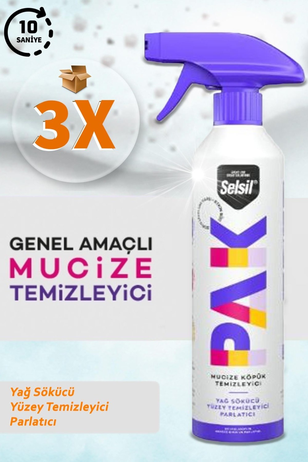 Pak Mucize Temizleyici Köpük Sprey Modeli 3 x 500 ml