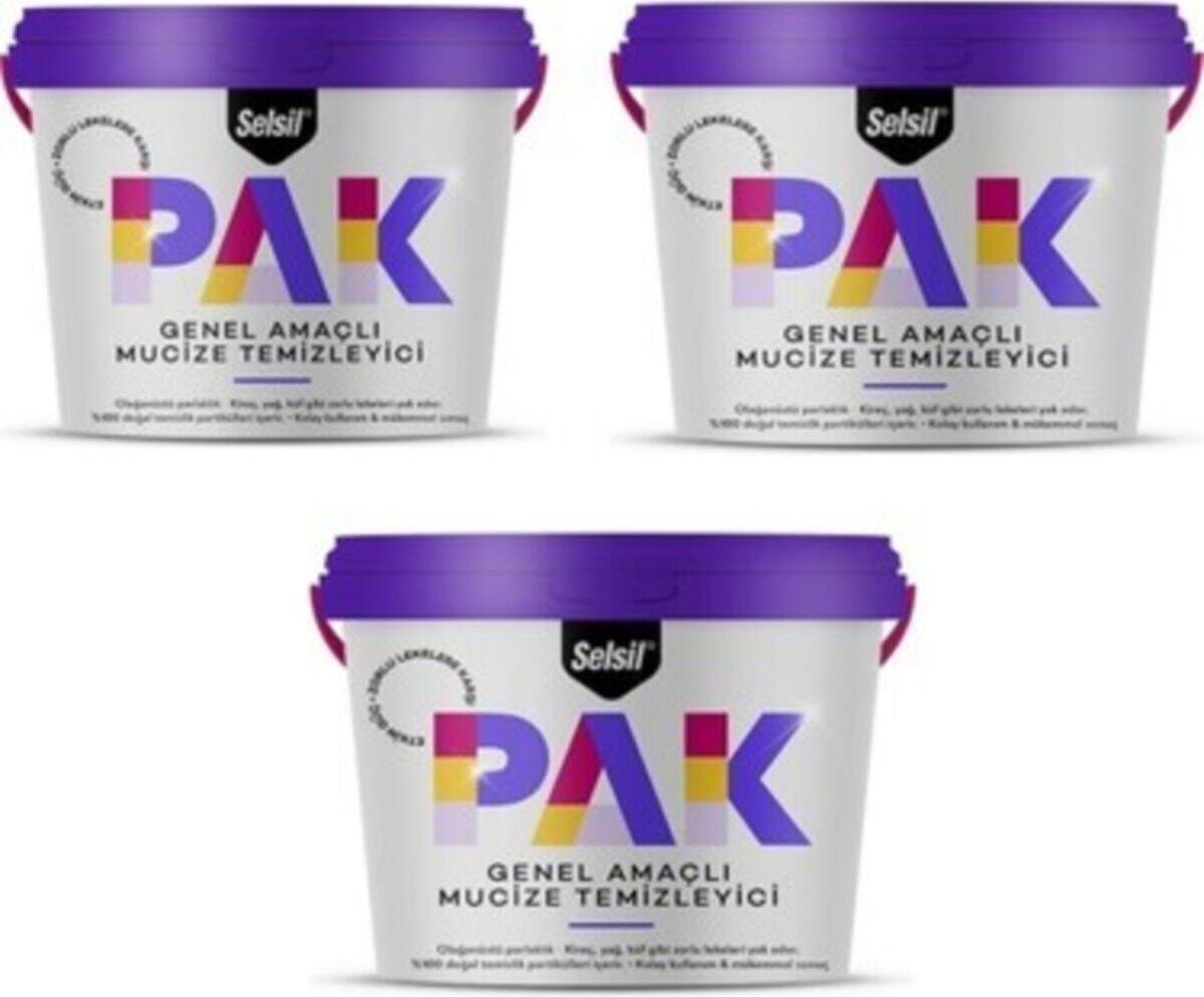 3*500 gr Pak Mucize Temizleyicisi Genel Amaçlı ( Kutulu)