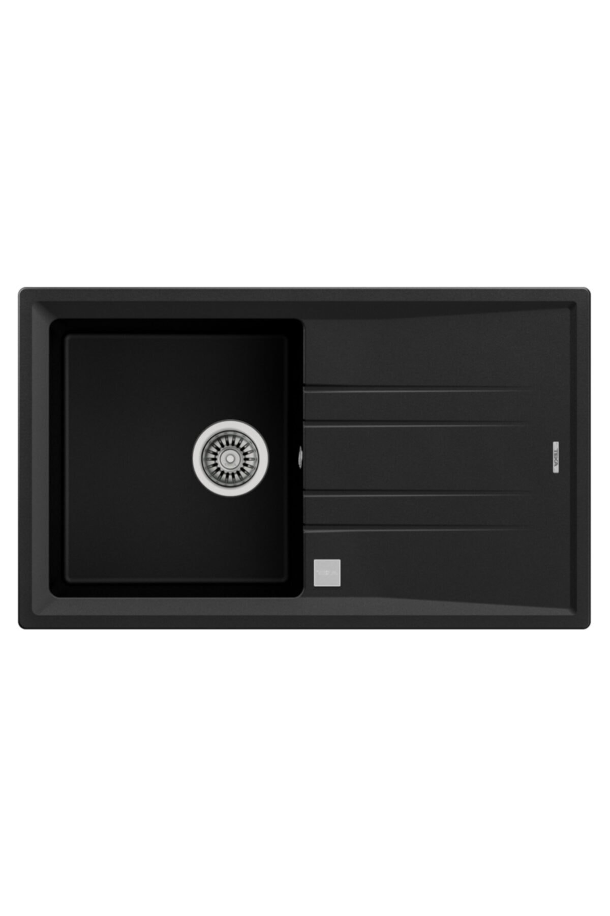 Stone 50 B-tg Metallıc Black Tek Göz Granite Evye Siyah