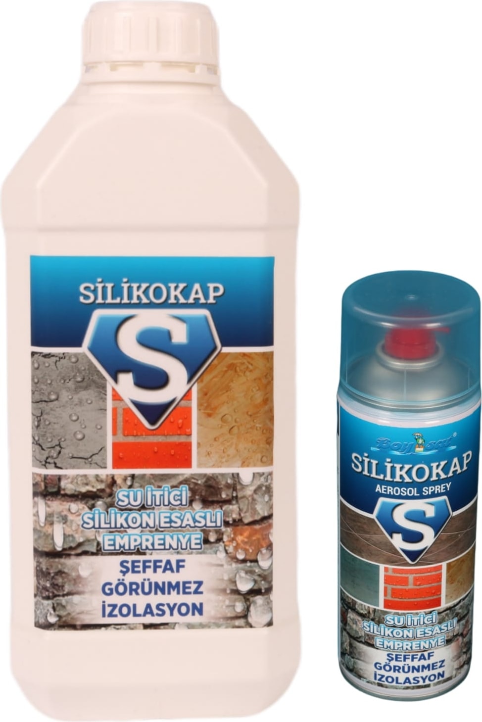 Su Yalıtım Silikokap Şeffaf Izolasyon 5 Lt ve Silikokap Şeffaf Izolasyon Spreyi 400 ml