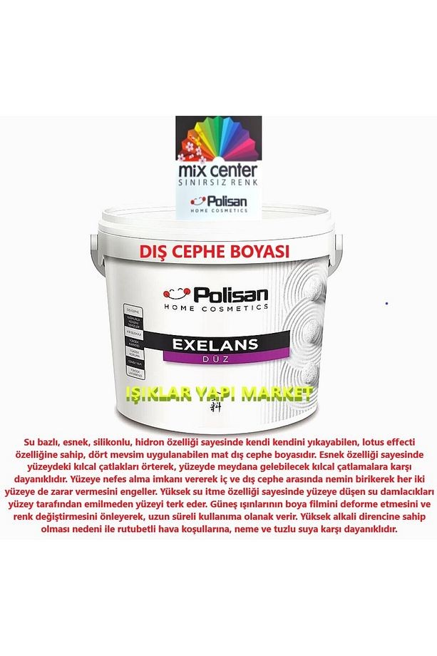 Dış Cephe Boyası-exelans Düz-2,5litre(3,5KG.)-cd-8221 Kaya Grisi