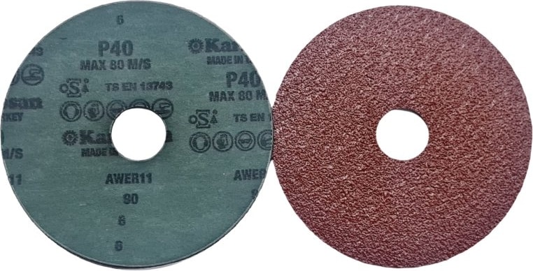 KARBOSAN AWER11 V115 40 Kum Vulkanize Fiber Zımpara | Dayanıklı ve Uzun Ömürlü Zımparalama | 10 Adet
