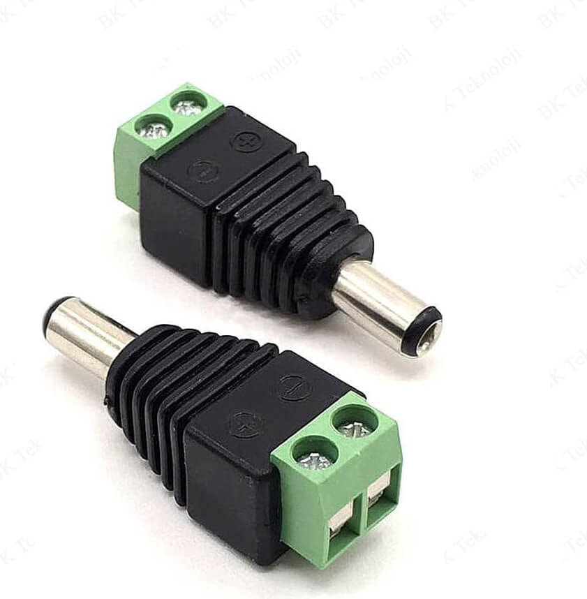 Klemensli Power Jack Erkek Balun Konnektör 5.5*2.1 Mm - 5 Adet