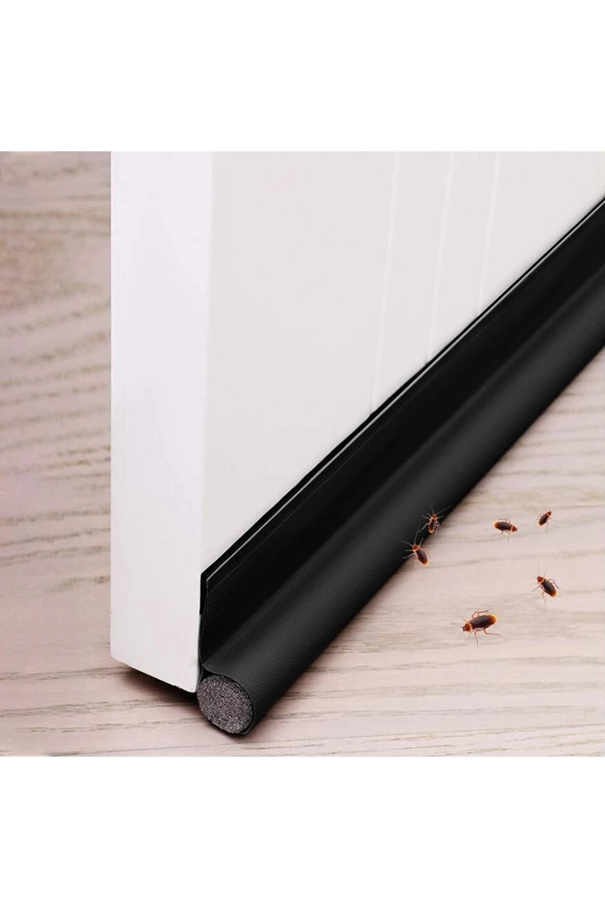 Kapı Altı Rüzgar Önleyici Sünger Kapı Altlığı Lüks Model Siyah Çelik Kapı