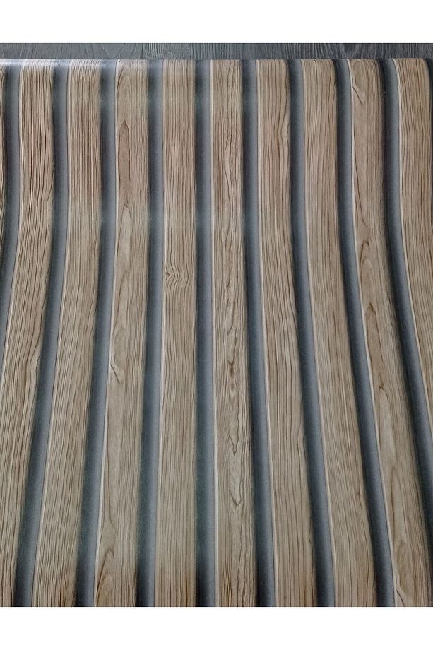 Üç boyutlu silinebilir çıta desen duvar kağıdı 53cm genişliğinde 10 metre uzunluğunda