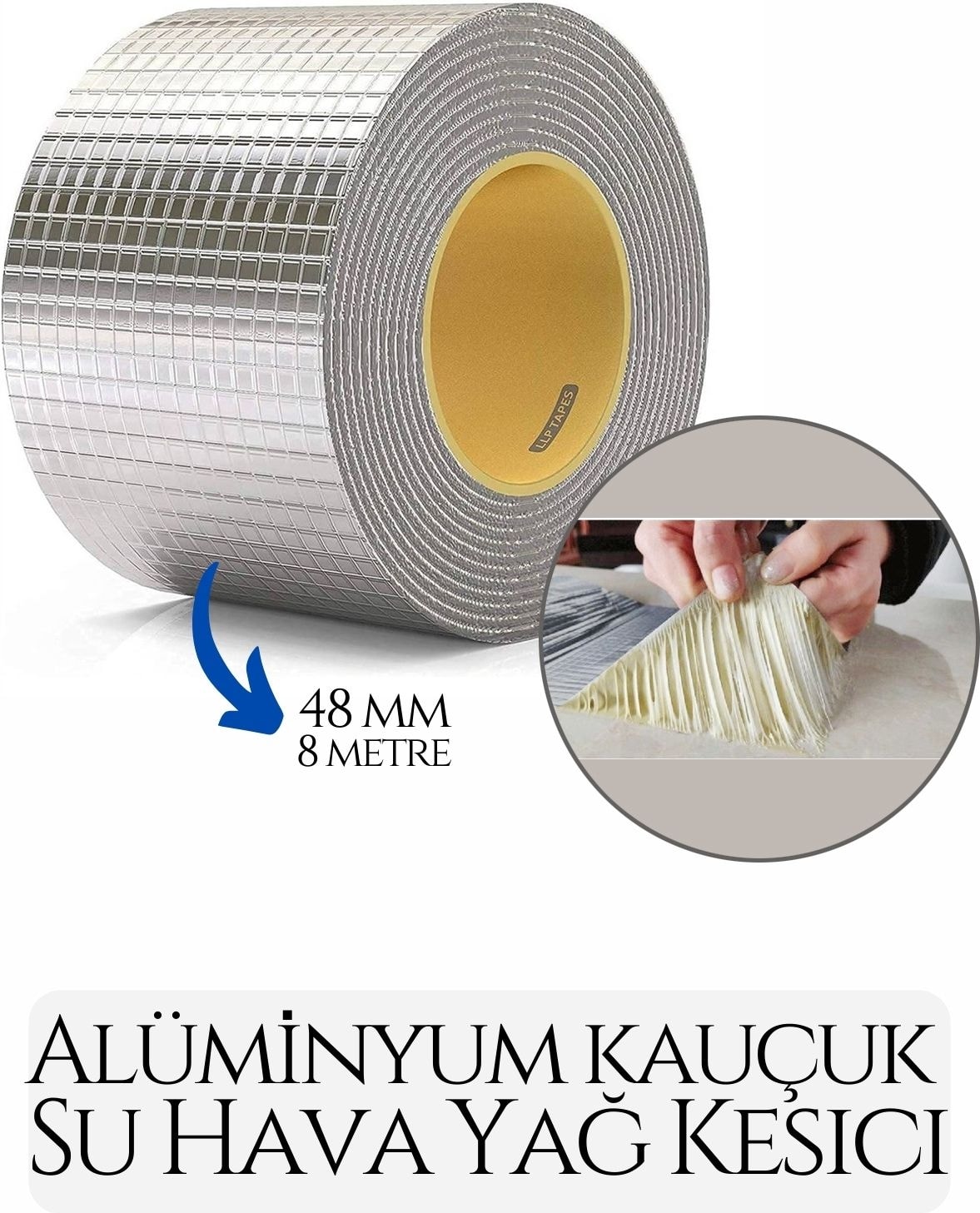 OZKUVVET 48 mm Su Hava Yağ Kesici Izolasyon Bandı 8 Metre 718910