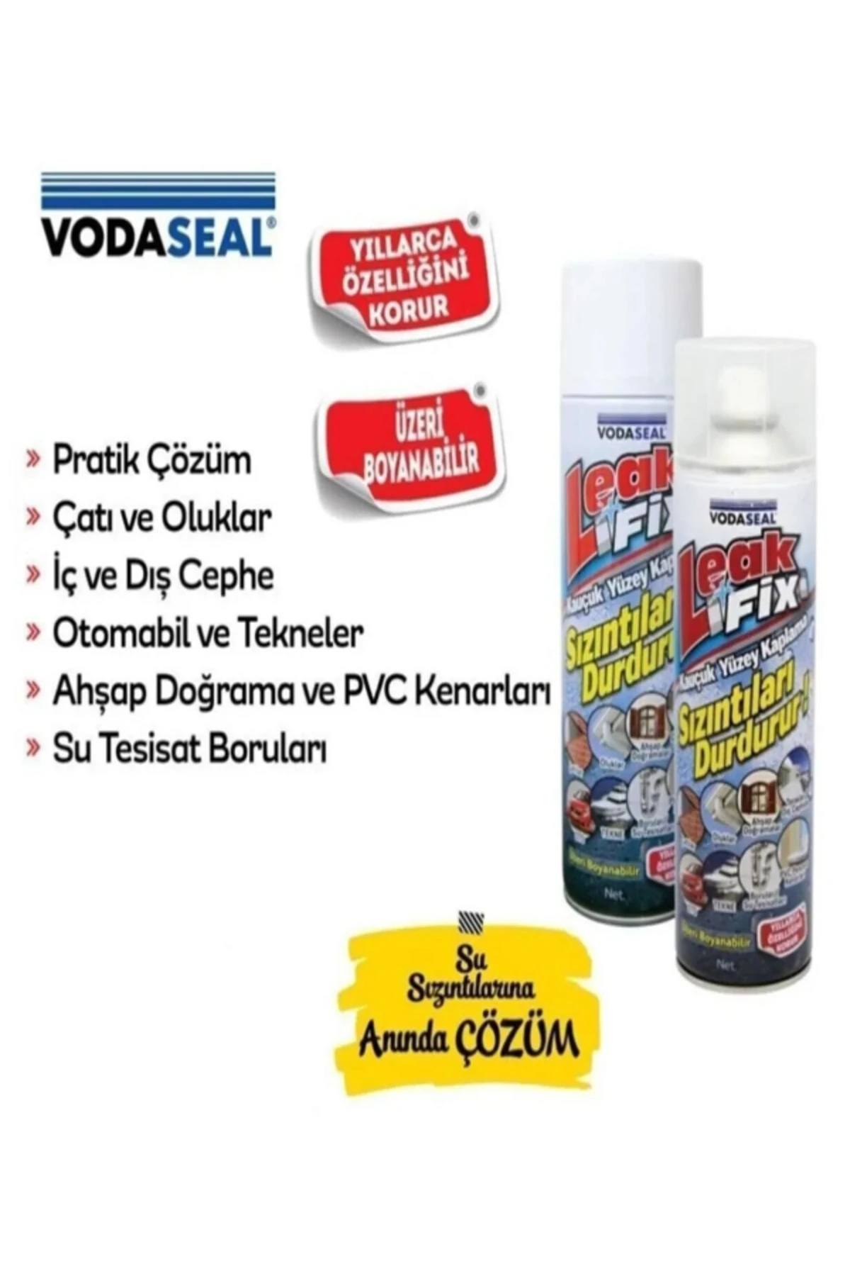 Leak Fix Su Geçirmez Sızdırmaz Sızıntı Önleyici Kauçuk Kaplama Izolasyon Şefaf Sprey 200 Ml.