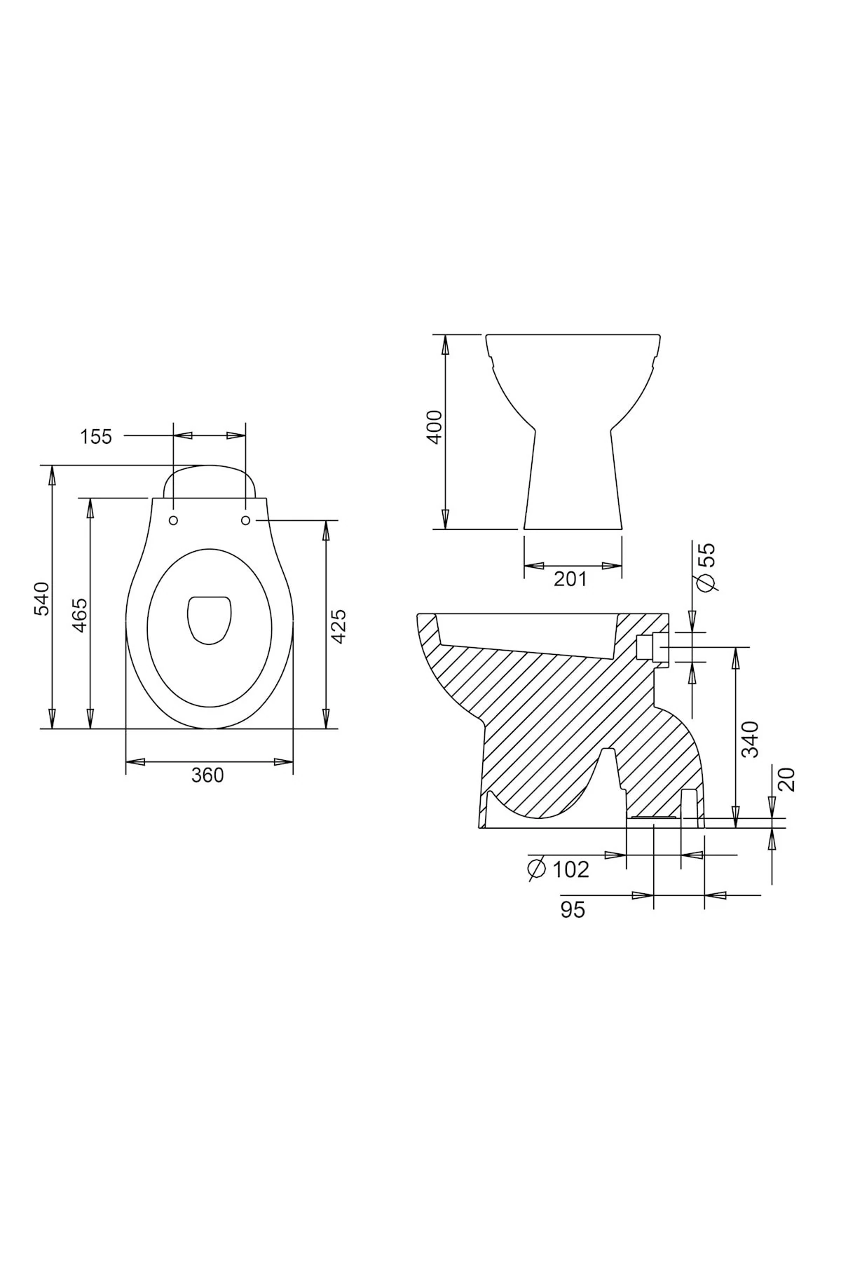 TEK KLOZET ALTTAN ÇIKIŞLI TURAVİT