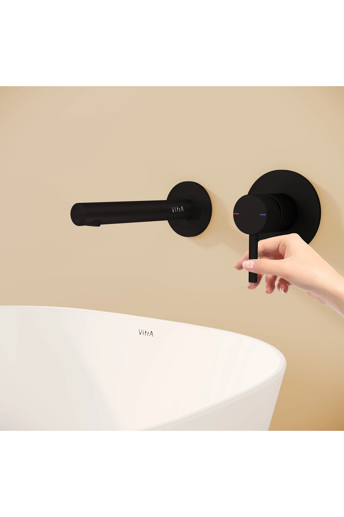 Origin A4258136WTC Ankastre Lavabo Bataryası (Sıva Üstü Grubu-İki Rozetli), Mat Siyah