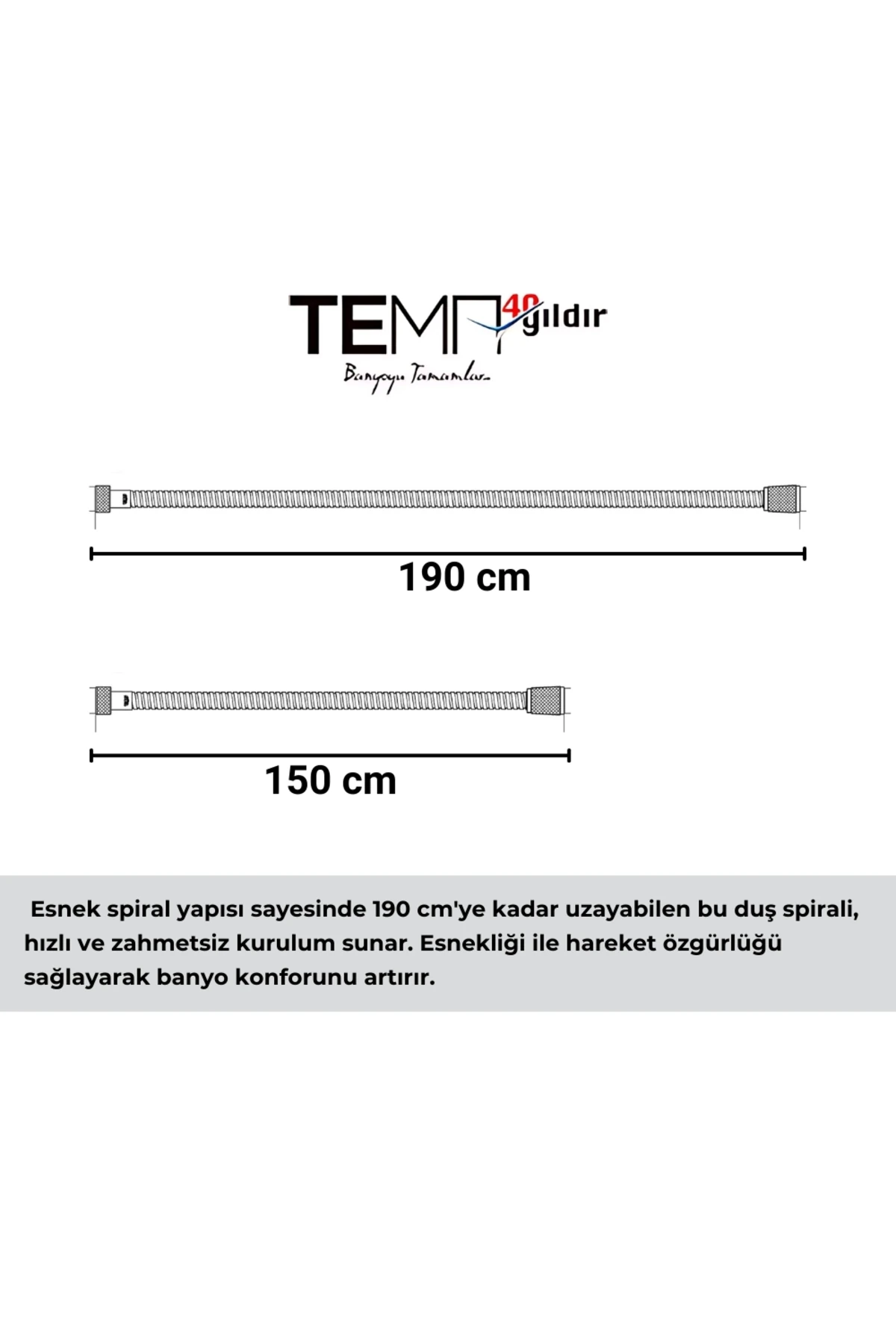 Uzayan Duş Spirali 150-210 Cm 54001