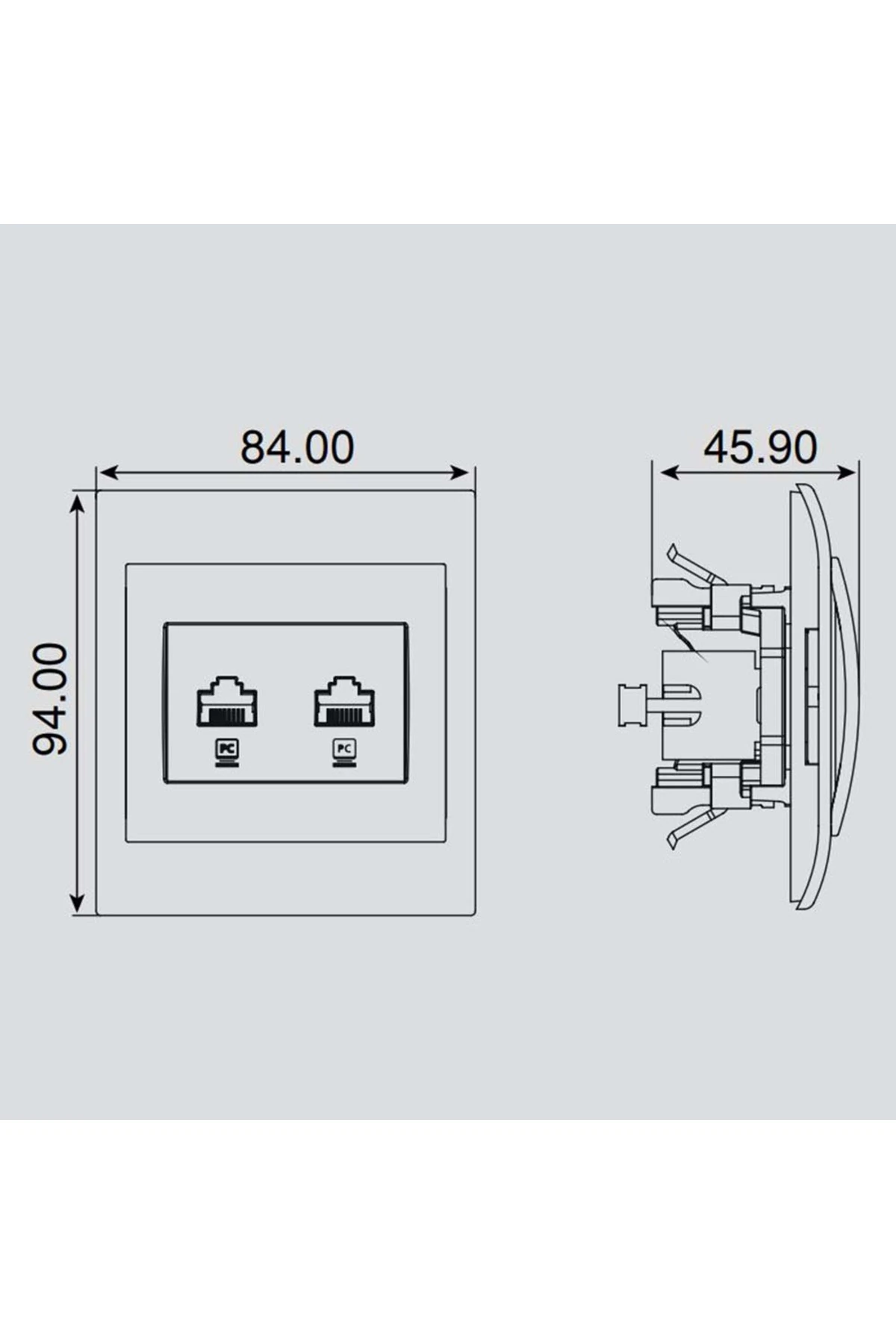 Viko Panasonic Thea Blu Ikili Data Cat6 Mekanizma Wbtm04075nc-tr