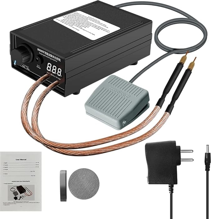 8000W Yüksek Güçlü Çift Darbe Noktaları Kaynak Makinesi 18650 Lityum Pil Pilleri ve 0.1-0.3mm L Levha