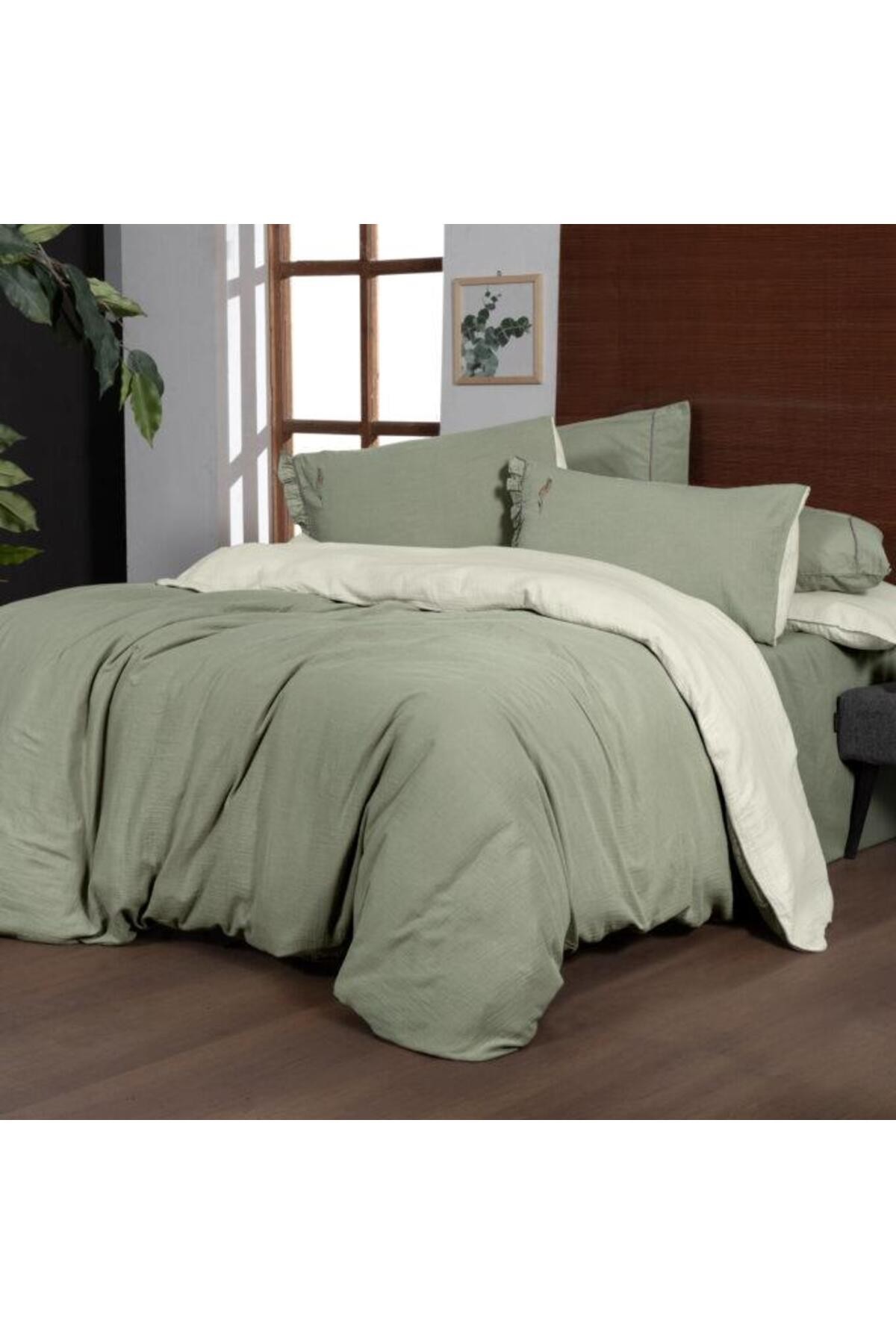 Mood Comfort  Kenyon Kıng Sıze Nevresim Takımı Yeşil