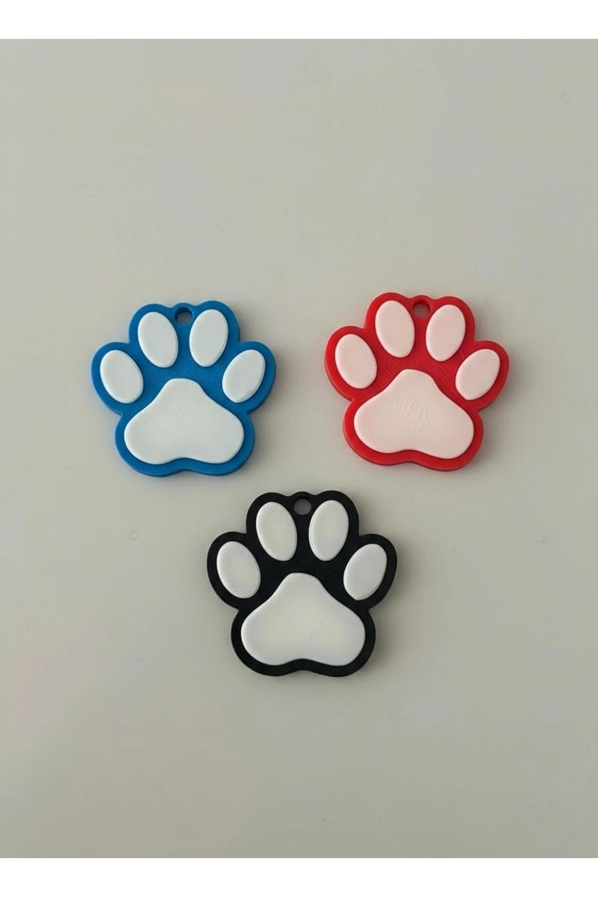 Akıllı NFC Kedi Kimlik Anahtarlığı-Pati Şekilli, Temassız Bilgi Paylaşımı (Kırmızı / Mavi / Siyah)