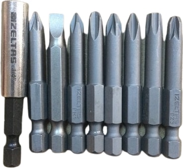 İZELTAŞ 9 Parça Çelik Bits Uzatma Yıldız Uç Seti 50 mm