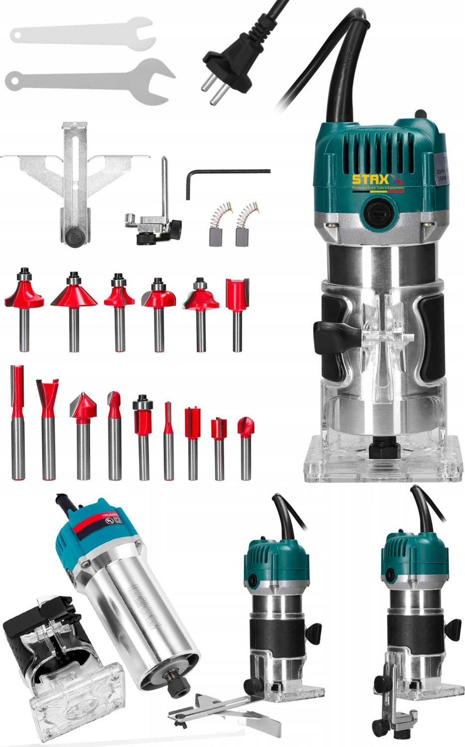 3500 Watt Mini Freze Formika Traşlama Makinesi 6mm Pens (Devir Ayarsız) + 12 Parça Freze Ucu