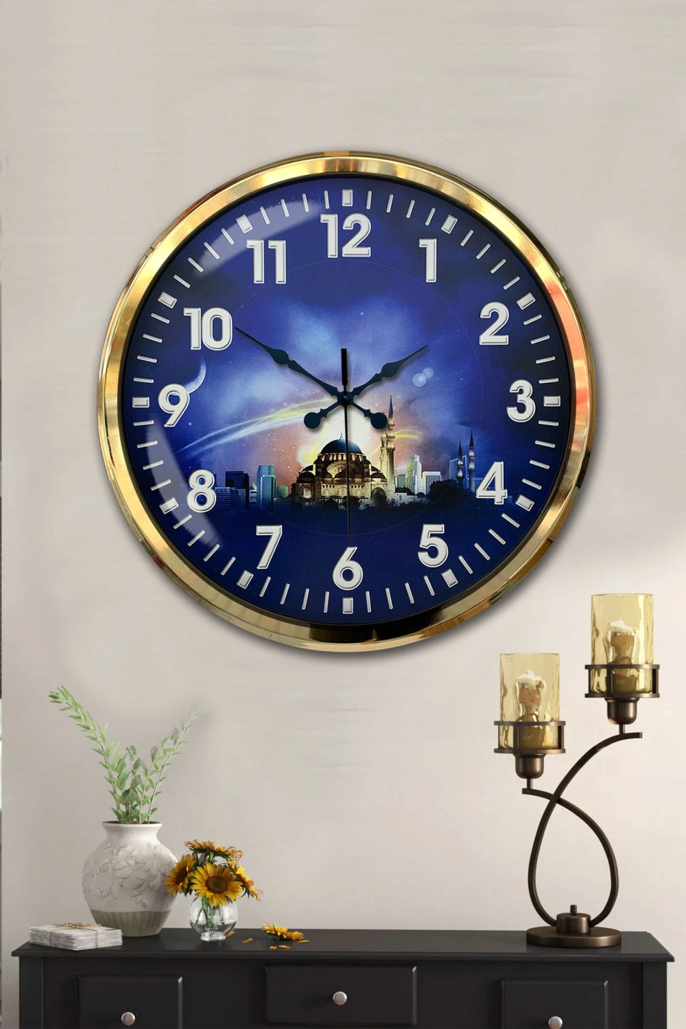 52 cm Gold Metal Islam Duvar Saati