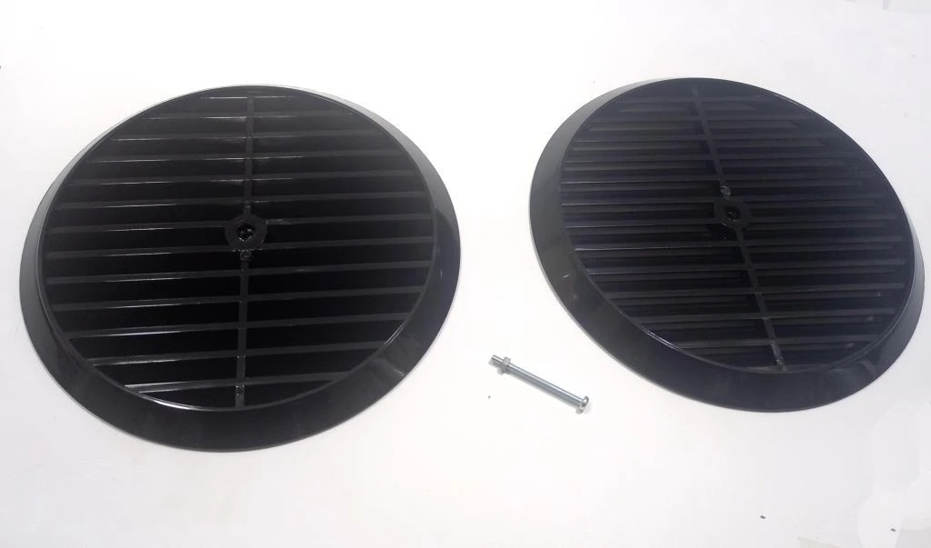 Siyah Panjur Doğalgaz Havalandırma Cam Menfezi Kapağı Ultrasonik Özel Plastik Dışø18-Cam Delik Ø16CM