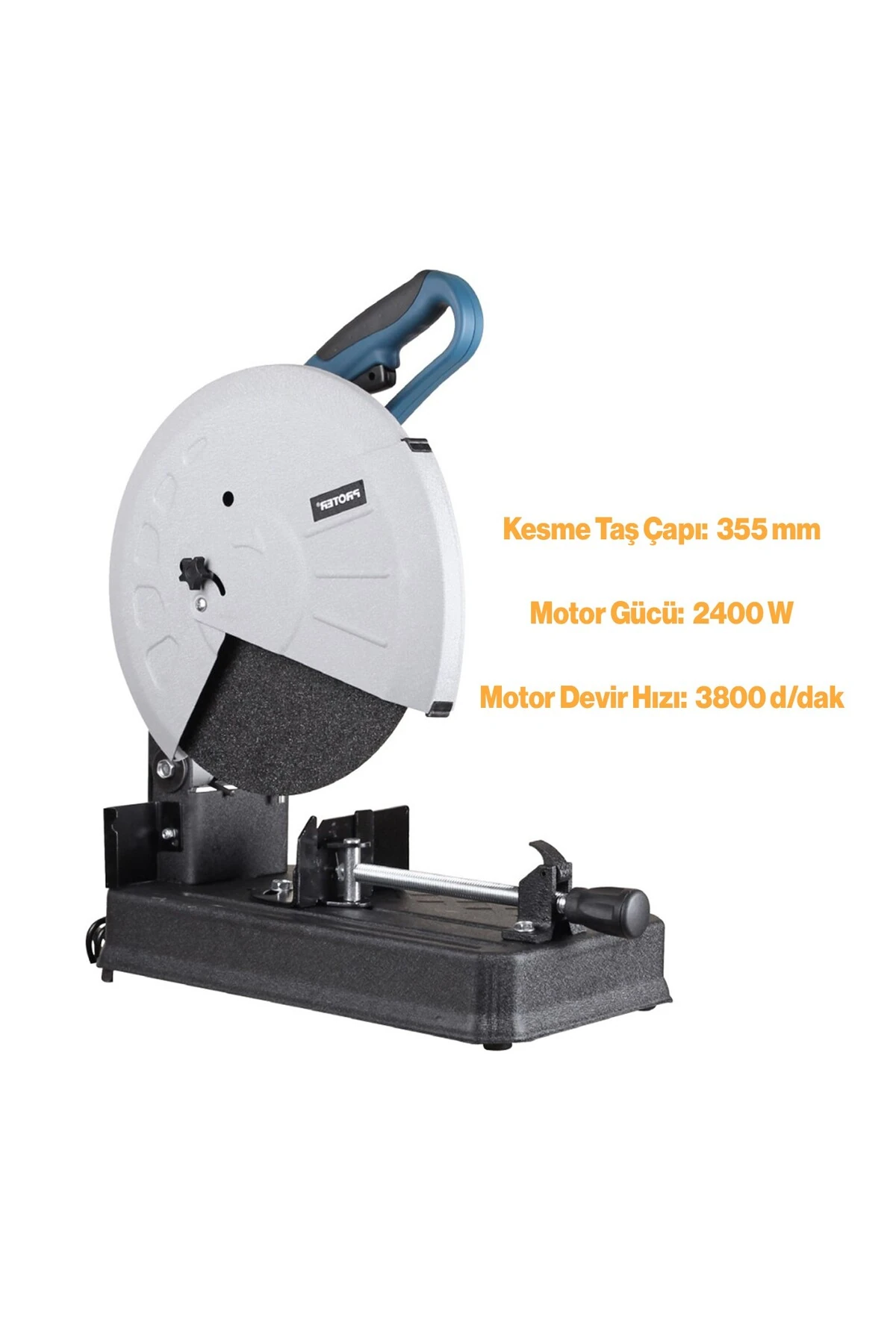 PR-2455 Taşlı Profil Kesme Makinası 2400 W 3800 rpm 355 mm Demir Metal Kesim Boru Doğrama