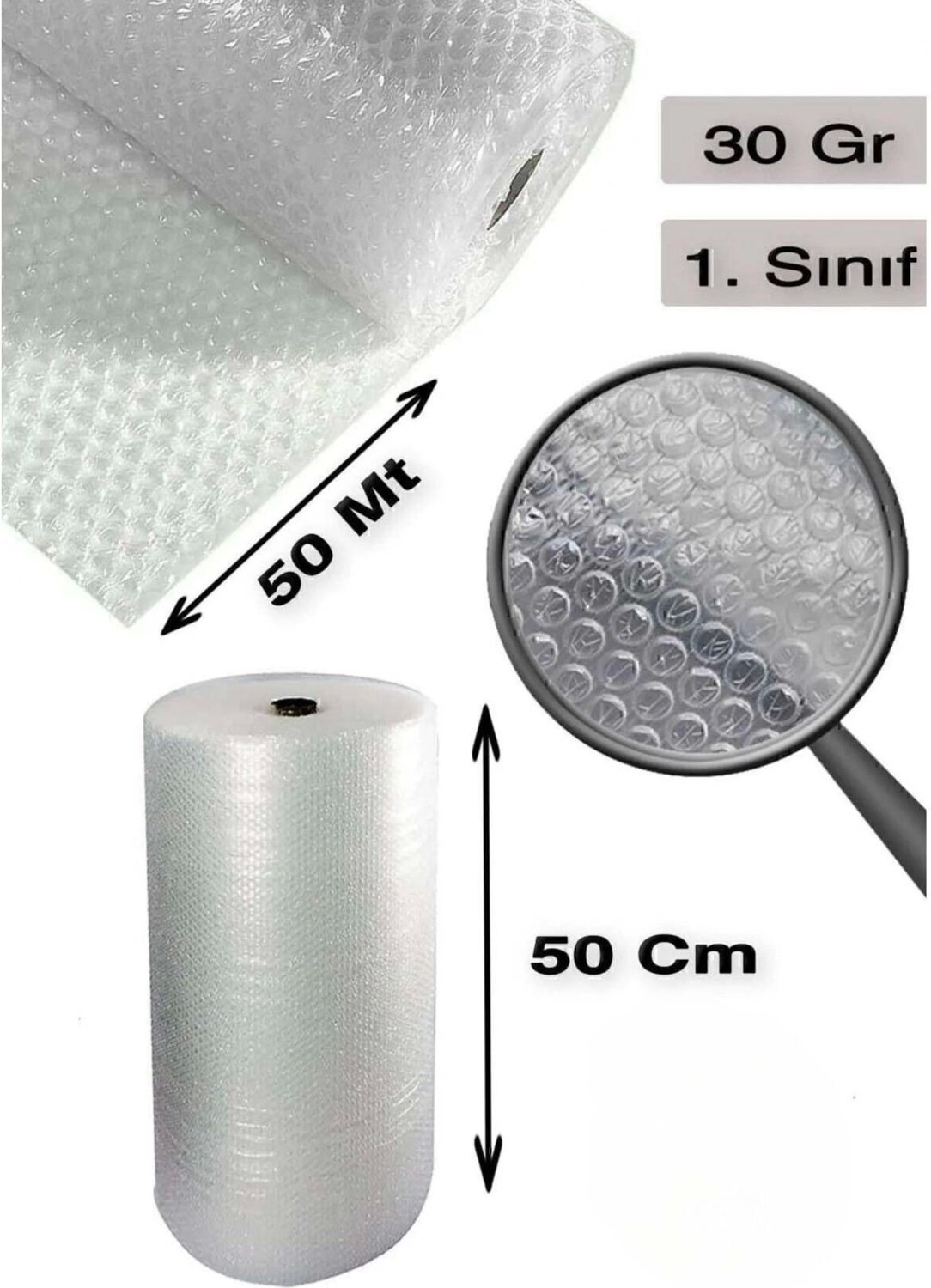 Balonlu Naylon Balonlu Poşet Patpat Havalı Naylon Pat Pat Ambalaj Pat Pat - 50 cm x 50 m