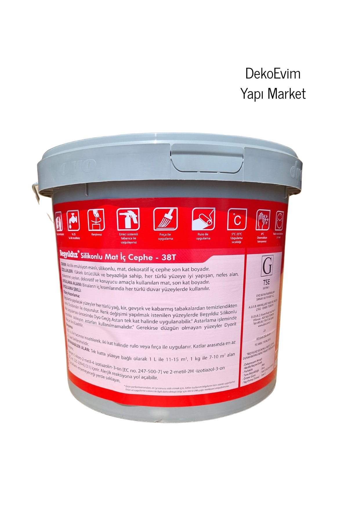 DYO Beşyıldız Silikonlu Plastik İç Cephe Duvar B. Meltem 0141 10 Kg.