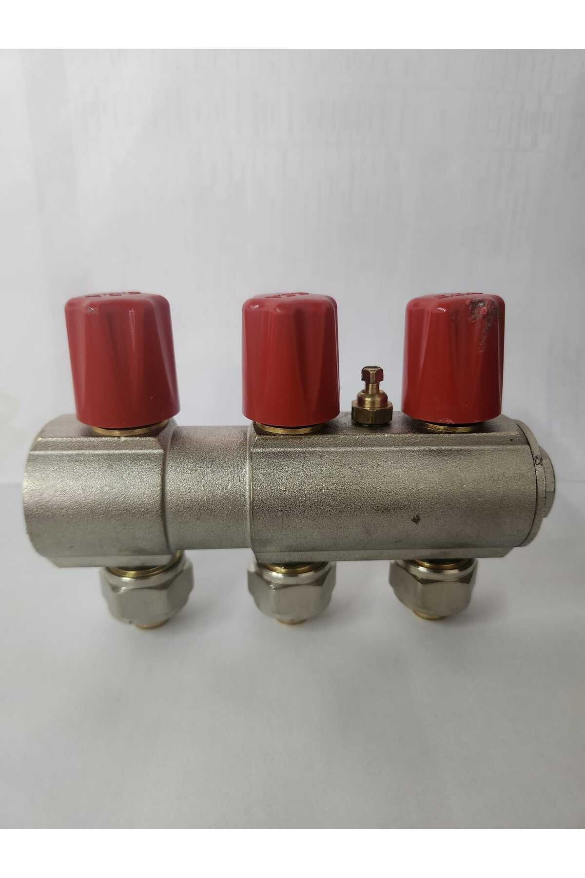 1’’ (1 İNÇ) Debi Ayar Vanalı Kollektör 3 Çıkışlı Kırmızı Ürün Kodu;602120680