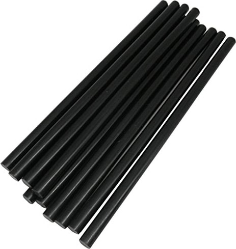 Siyah Silikon 10'lu Sıcak Mum Silikon 11 mm x 30 cm Kalın Silikon