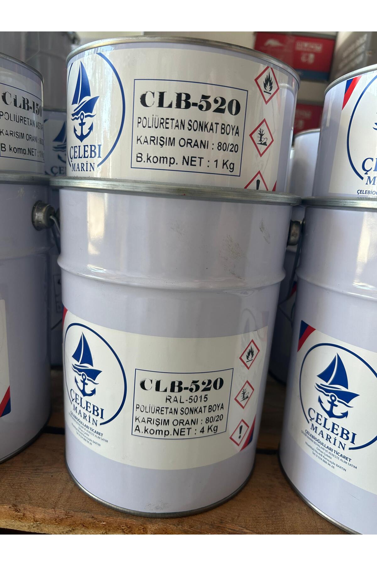 ÇELEBİ MARİN POLİÜRETAN SON KAT BOYA RAL5015 MAVİ 5 KG