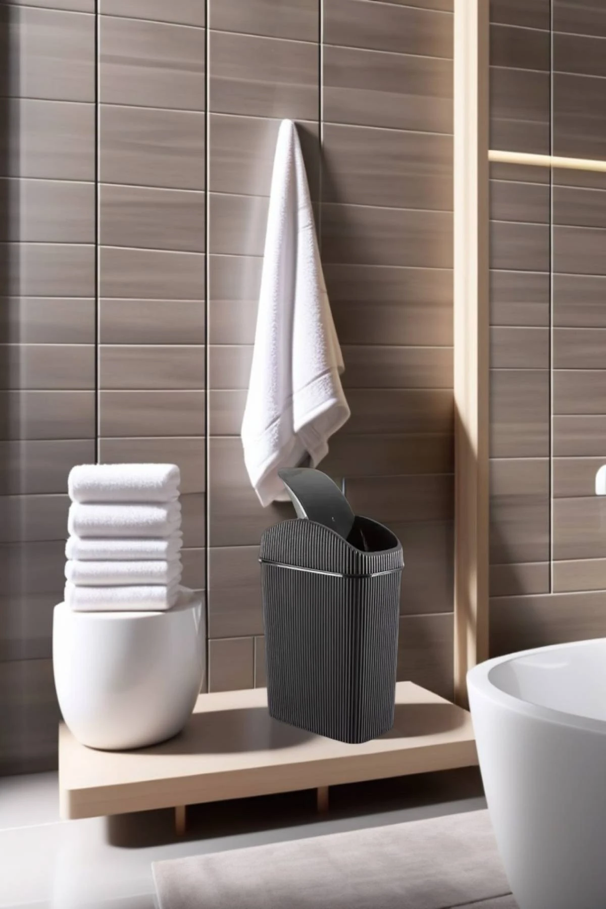 Mini Çöp Kovası, Mutfak, Banyo, Tuvalet, Ofis Çöp Kutusu Siyah