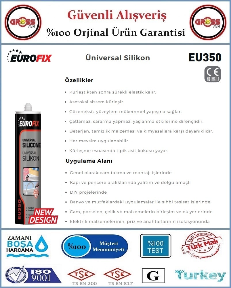Üniversal Silikon 280GR - Orjinal Ürün - Şeffaf