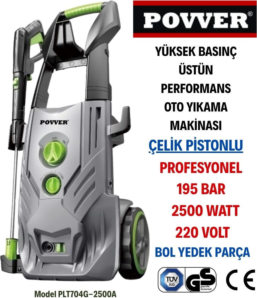 PROFESYONEL İNDÜKSİYON MOTORLU Yüksek Basınçlı Yıkama Makinası (2500 W-195 Bar)