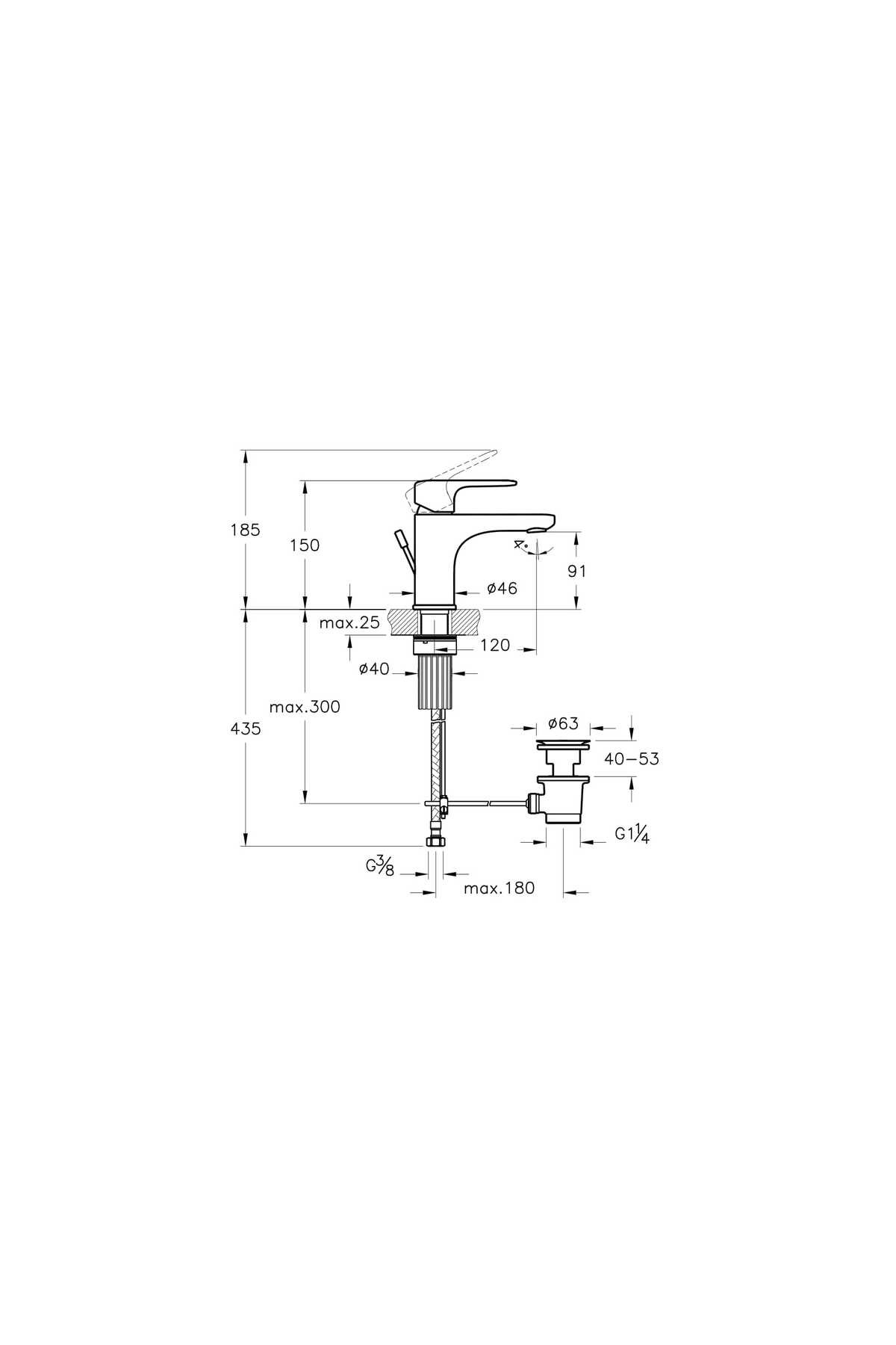 VitrA Root Round A42722 Lavabo Bataryası (Sifon Kumandalı), Krom
