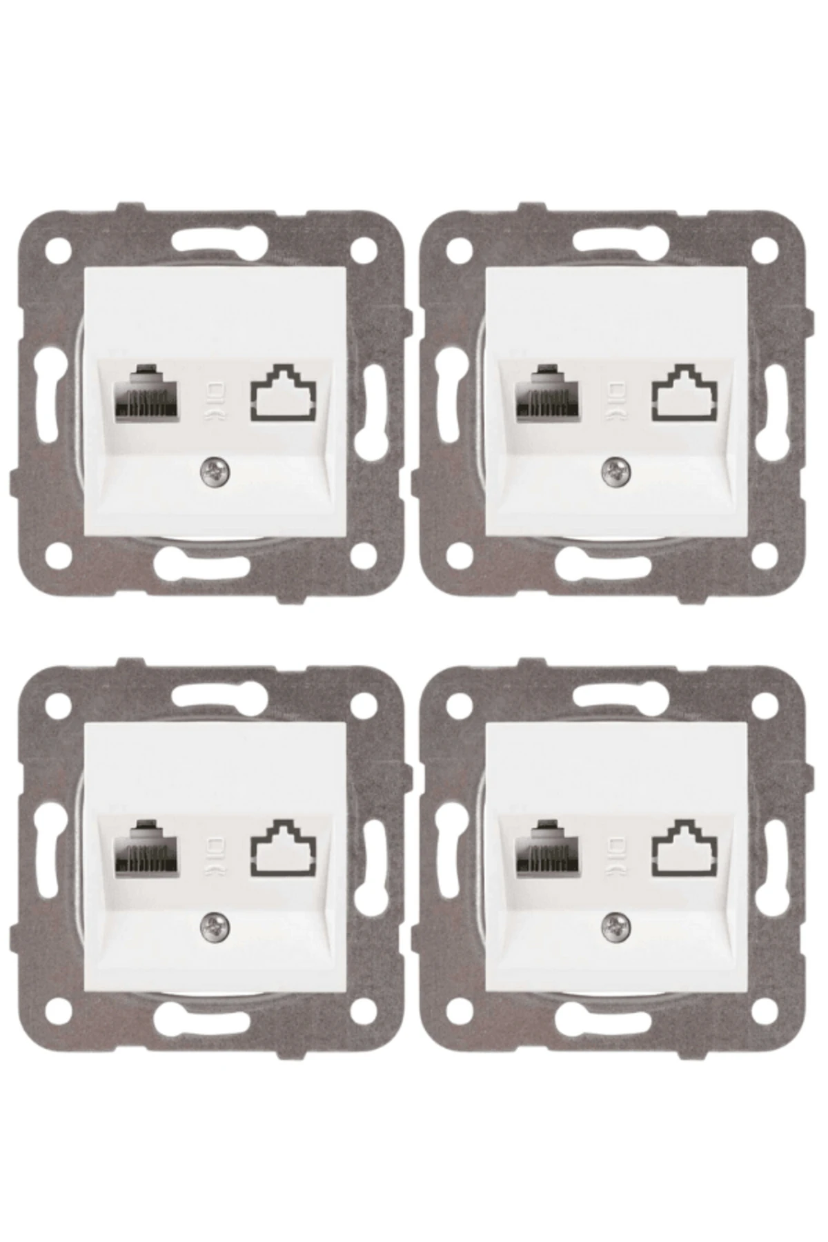 Viko Karre Tekli Nümeris Telefon Prizi Cat3 Beyaz (Çerçeve Dahil) 90967013 (4 Adet)