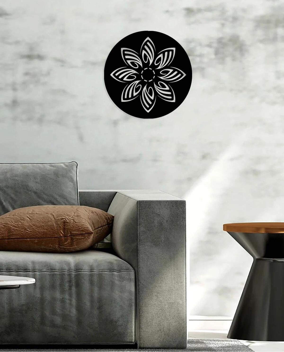 -Allah Islami Metal Tablo - Islami Ev Dekorasyonu - Dini Duvar Tabloları - 50 X 50 - Cm - Sıyah-Islm-064